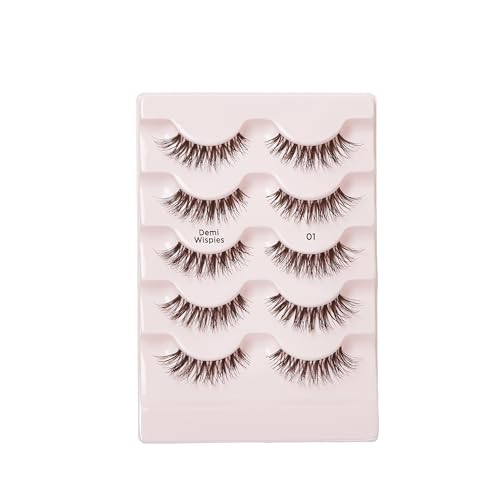 i-ENVY 5 Pairs Demi Wispies False Lashes (1 Pack), Premium Quality 100% Human Hair, Fluffy Feathered Eyelashes With Volume...
