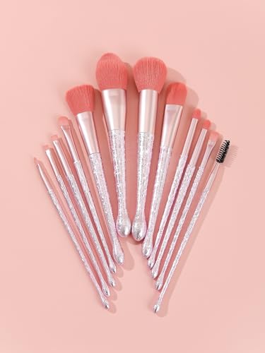 BRUSH ARTIST 12 PCs Premium Synthetic Pink Makeup Brush Set with Makeup Bag Face Powder Brush, Contour Brush, Blush Brush,...