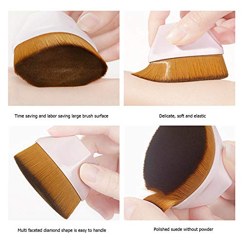 QUEMISS Foundation Brush Kabuki Makeup Brushes 2 Pack Flat Top High-Density Multifunctional Foundation Makeup Brush