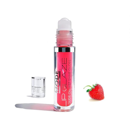 MODE Lip Glaze STRAWBERRY Flavored Lip Gloss, Roll On Sweet Delicious Flavor, Hydrating Moisturizing Natural Skincare Frui...