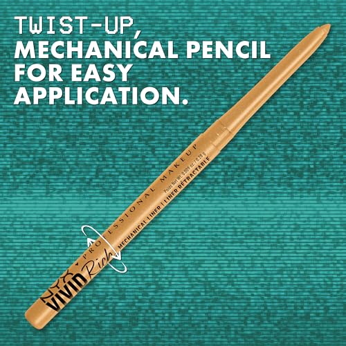 NYX PROFESSIONAL MAKEUP Mechanical Eye Pencil,Vivid Rich Mechanical, Creamy Retractable Eyeliner - Always Onyx, Black Eyel...