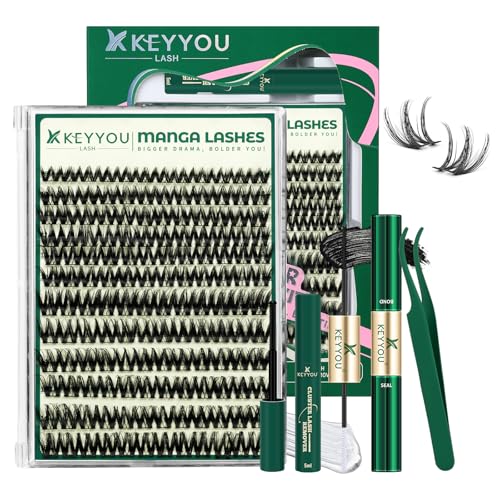 KEYYOU LASH Flaunt Lash Clusters Kit Flora D Curl Natural Lashes 144pcs Lash Extension Kit 8-18mix Lash Clusters Fluffy La...