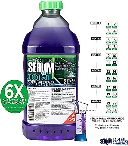 Hot Tub Serum, A Weekly Maintenance Hot Tub Cleaner/Clarifier/Conditioner/Softener All-in-One 2 Liter (24 Weekly doses), I...