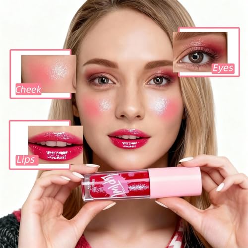 RUOYILIN 2-in-1 Lip Tint Stain - Long Lasting Non-sticky Liquid Blush & Lip Stain, Waterproof Smudge-Proof Formula, Water ...