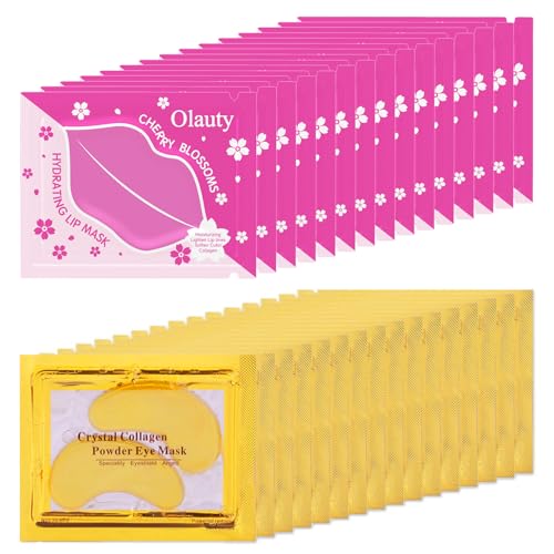 30 Pairs Lip Mask and Under Eye Patches, Crystal Collagen Eye Mask for Puffy Eyes, Effectively Nourishes Eye Masks Skincar...