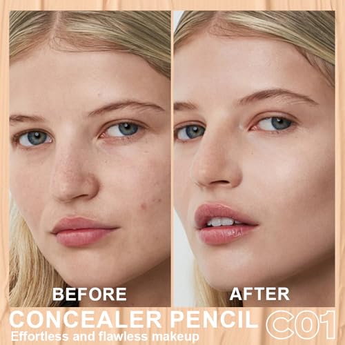 Multi-Use Concealer Sticks Contour Pencils, Light Medium Natural Beige Cream Eyeliner Pen, Matte Finish for Under Eye, Dar...
