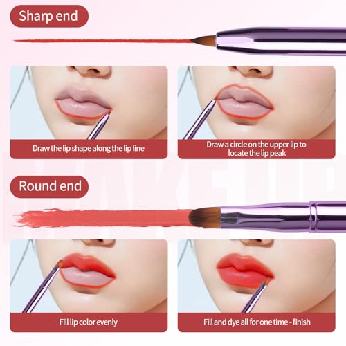 6 PCS Retractable Lip Brush for Lipstick Dual-Ended Lip Scrubber Exfoliator Silicone Lip Scrub Brush