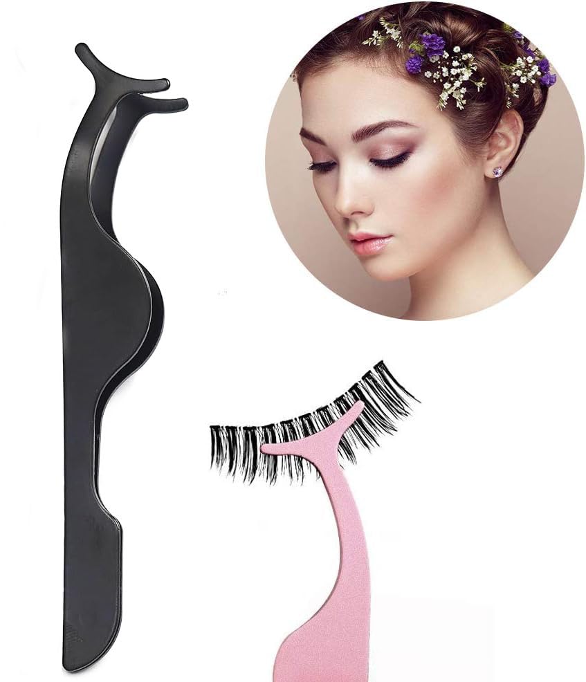 False Eyelash Tweezers for Lash Clusters 3PCS Professional Eyelashes Applicator Tool Stainless Steel Remover Clip Eyelashe...