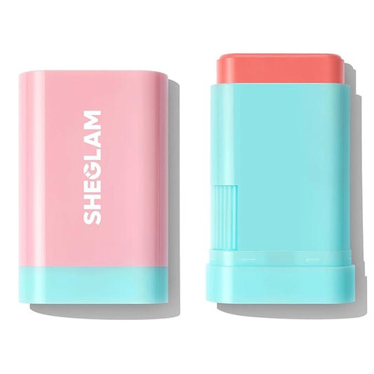 SHEGLAM Glass Glow Blush Stick Cream for Cheek and Lip, Waterproof Hydrating Tinted Solid Moisturizer Blendable Natural Gr...