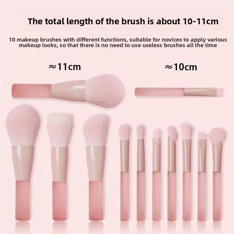 10-Piece Makeup Brush Set, Premium Synthetic Face & Eye Brushes for Foundation, Concealer, Blush and Eyeshadow, Lightweigh...