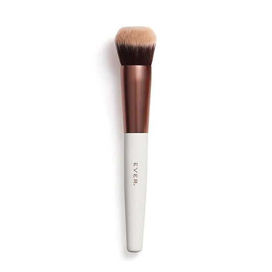 EVER Foundation Brush – Professional Contoured Face Makeup Brush for Liquid & Powder Foundation, Vegan Synthetic Bristles,...