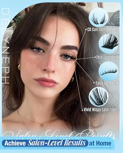 Wispy Lash Clusters Kit Natural Lash Extension Kit 40D+50D Fairy Eyelash Clusters Kit C Curly Cluster Eyelash Extensions w...