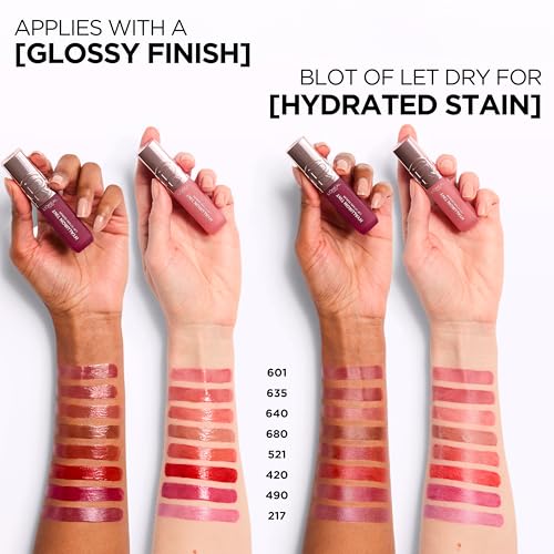 L'Oreal Paris Hyaluron Tint Lip Stain Serum, Long Lasting, Hydrating Lip Makeup Infused with Hyaluronic Acid, 635 Worth It...