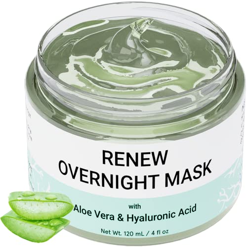 Doppeltree RENEW Overnight Face Mask with Aloe Vera Gel & Hyaluronic Acid, Anti Aging Hydrating Facial Mask for All Skin T...