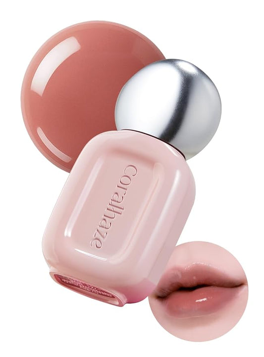 CORALHAZE Dew Drop Tint #206 Toffee 4.5g, Glossy, Lightweight Lip Stain, Glass-Like, High Shine, Moisturizing Lip Oil, Lon...