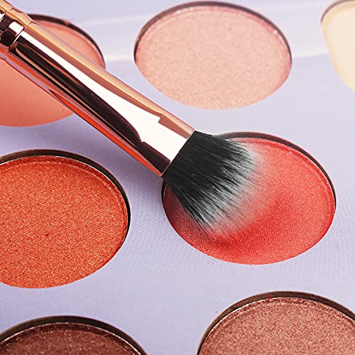 Real Perfection Makeup Brush Set 16 Pcs with 1 Eyebrow Razor Premium Synthetic Foundation Powder Concealers Eyeshadow Blus...