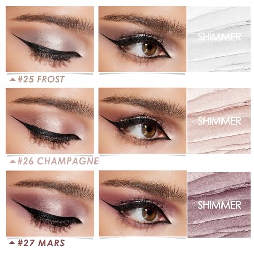 FOCALLURE 3 Pcs 2 in 1 Eyeshadow and Eyeliner Pen, Shimmer Eye Shadow Pencil, High Pigmented Eyeshadow, Highlighter Eye Li...