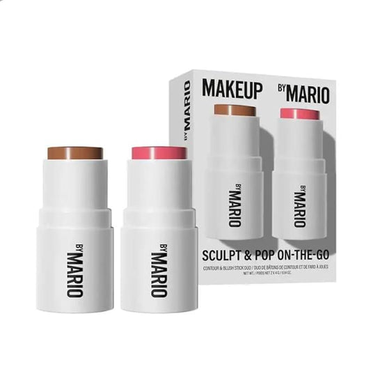 Makeup By Mario Sculpt & Pop On the Go Duo Contour and Blush Stick - Medium/Pale Petal - Warm Golden/Soft Pink
