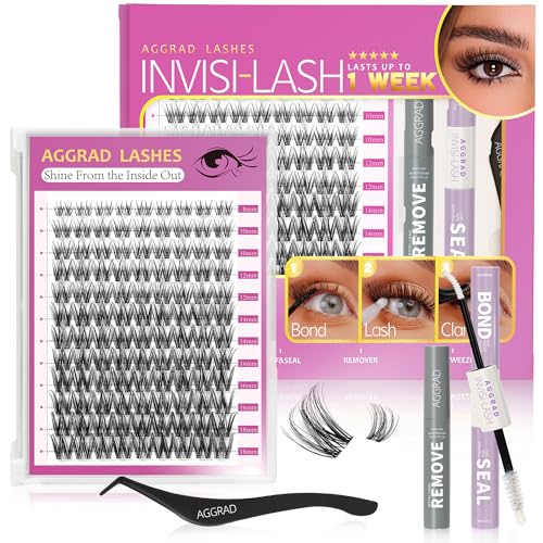 Magic Lash Clusters Kit 8-18mm Volume Wispy Fluffy Eyelashes Cluster Extension Kit D Curl Individual DIY Fake Lashes Exten...