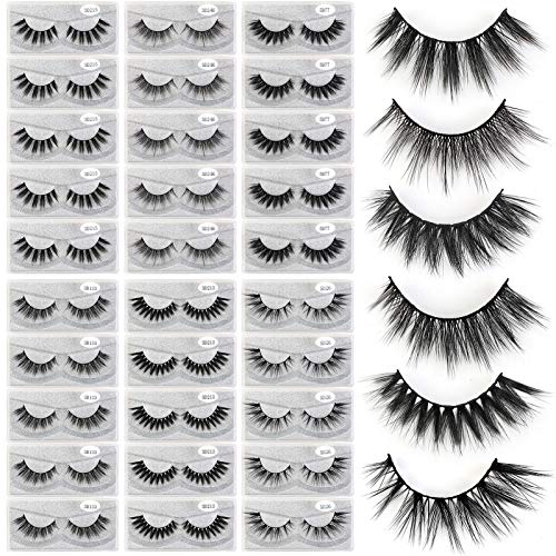 MAGEFY 30 Pairs 6 Styles Faux Mink Eyelashes, 16mm-20mm Lashes Natural Look to Dramatic False Eyelashes, Handmade Reusable...