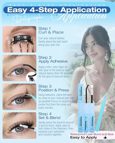 Wispy Lash Clusters Kit Natural Lash Extension Kit 40D+50D Fairy Eyelash Clusters Kit C Curly Cluster Eyelash Extensions w...