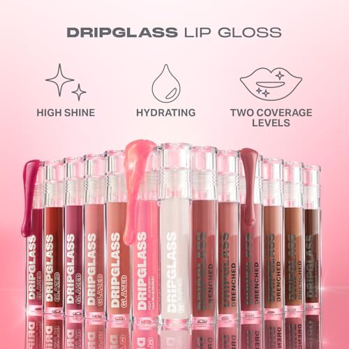 MORPHE Dripglass High Shine Lip Gloss - Semi-Sheer or Full Coverage Lip Color with Glass-Like Shine and Nonsticky Finish -...
