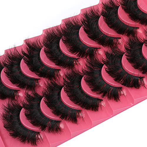 Eyelashes Mink Lashes Dramatic Full Volume False Eyelashes 6D Faux Mink Eye Lash 18mm Long Lashes Pack 8 Pairs by Winifred