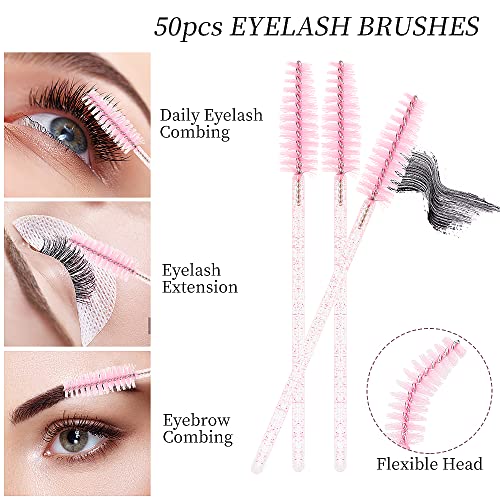 200Pcs Eyelash Extension Supplies Kit,Disposable Lash Spoolies Brushes Micro Swab Brushes Mascara Wand Lip Brushes for Eye...