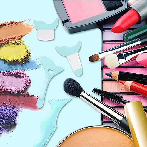 4Pcs Reusable Silicone Eyeliner Stencils - Mascara Shield Guard, Eyelash Lipstick Eyeshadow Applicators Aid Tool - Multifu...