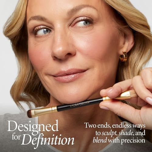 LAURA GELLER NEW YORK Cosmetic Professional Makeup Brushes - Cruelty-Free - 14 Dual-Ended Eyeshadow Brush