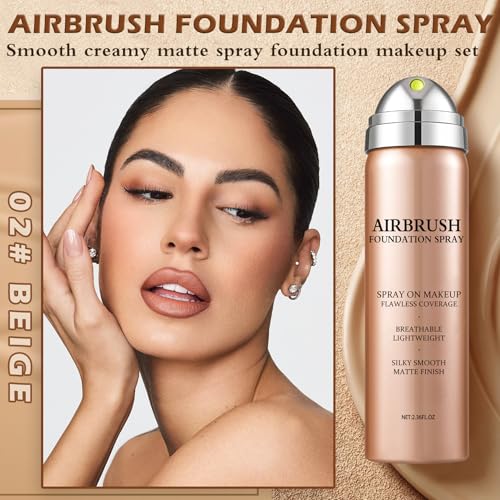 LZXLUKGIR Air Brush Makeup Foundation,Magic Minerals Airbrush Foundation Makeup,Silk Flawless,Buildable Coverage,Moisturiz...