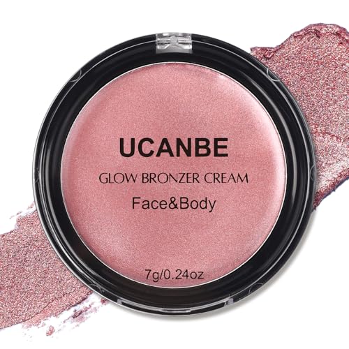 UCANBE Cream Bronzer for Face & Body, Natural Rose Gold Sun-Kissed Glow Blusher, Buildable Luminous for Long Lasting Rosy ...