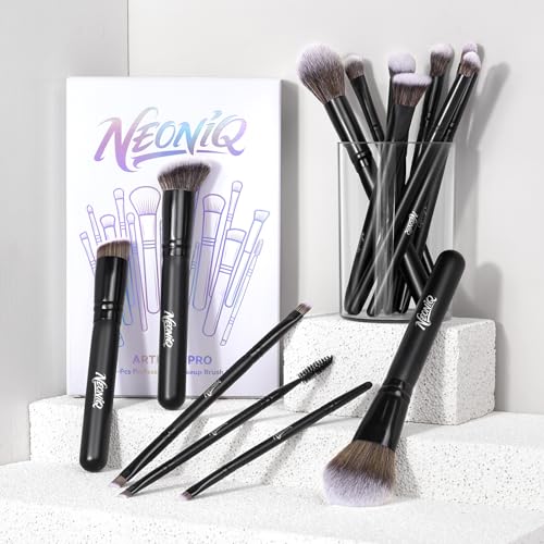 NEONIQ 14 PCS Professional Makeup Brushes, Makeup Brush Set, Foundation Powder Blending Concealer Eyeshadows Blush Cosmeti...