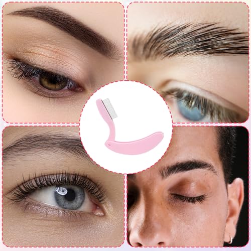 MBAIYO 6 Packs Foldable Eyelash Comb Separator, Folding Lash Comb Eyebrow Mascara Applicator Stainless Steel Teeth Lash & ...