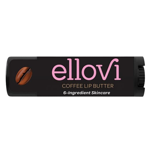 Ellovi Natural Lip Butter Lip Balm - Coffee - Pure Enough to Eat - Made With Just 6 Vegan Ingredients - Moisturizing Lip C...