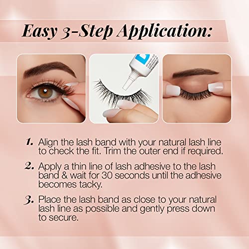 Ardell Naked Lashes 425, 2 Pairs, with 1g DUO Pipette Clear-White Adhesive, Subtle Volume & Length, 1 Set
