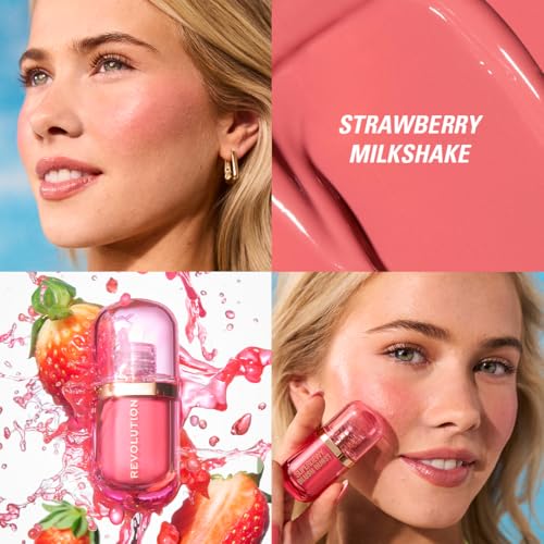 Revolution Beauty London, Superdewy Liquid Blush Burst, Buildable Color for Cheek, Serum Formula with Peptides & Hyaluroni...