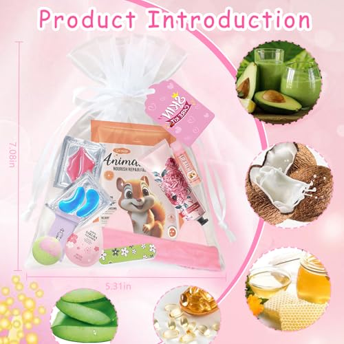 144 PCS Spa Party Supplies for Women,Spa Day Favors Essentials Include Face Masks Skincare, Games, Lip Balm, Under Eye Pat...
