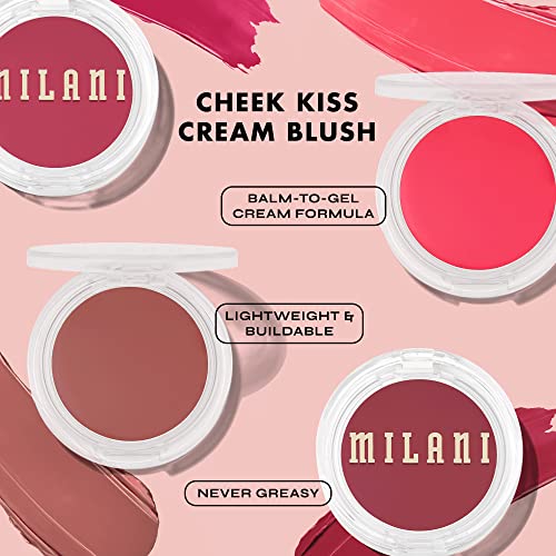 Milani Blush Makeup – Cheek Kiss Cream Blush for Cheeks, Buildable Cream-to-Gel Blusher & Lip Tint, Dewy Natural Color, Hy...