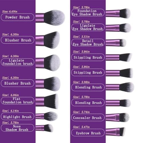 111 Makeup Brushes Set 22 Pcs Makeup Kit With Case Premium Soft Synthetic Hair Foundation Brush Concealer Brush Eyeshadow ...