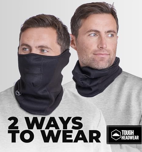 Tough Headwear Half Ski Mask - Fleece Lined Winter Face Mask - Stretch Neck Gaiter for Cold Weather Gear - Skiing Accessories