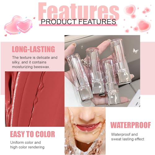 Red Honey Tinted Lip Stain Lip Balm Lip Gloss Lipstick, Sheer Hydrating Lip Stains Tint, Moisturizing Lip Color for All Sk...