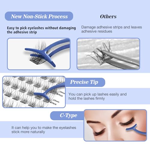 Tweezers For Lash Clusters Kit Tool Ergonomically Designed Handle Lash