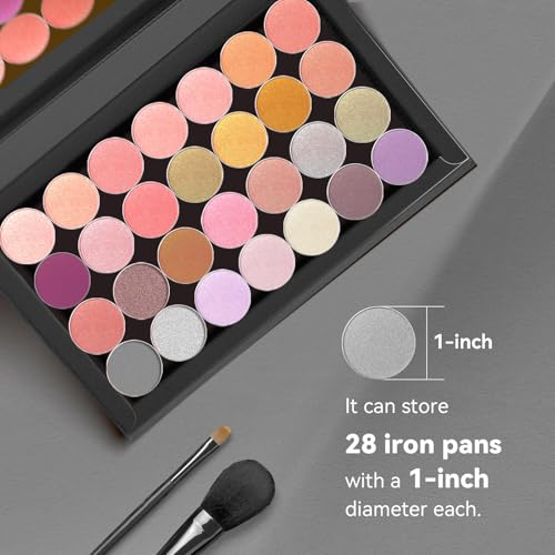 Empty Magnetic Eyeshadow Palette, Makeup Pans Organizer With Mirror Inside, 3D Frosted Finish Art Paper Palette (Cosmic My...