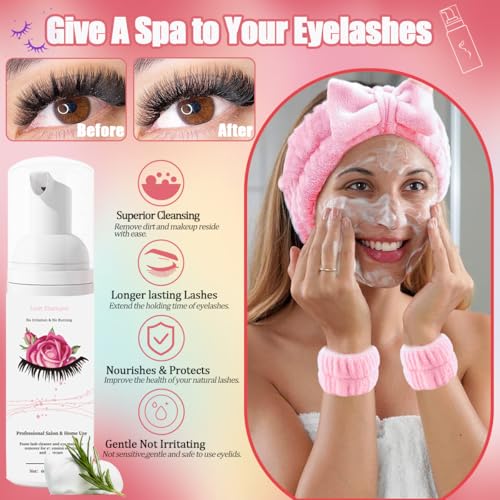 DNSGOOR DIY Lash Extension Kit 720Pcs 10-18mm D Curl Lashes Clusters with Lash Bond and Seal Glue Remover Lash Shampoo Cle...