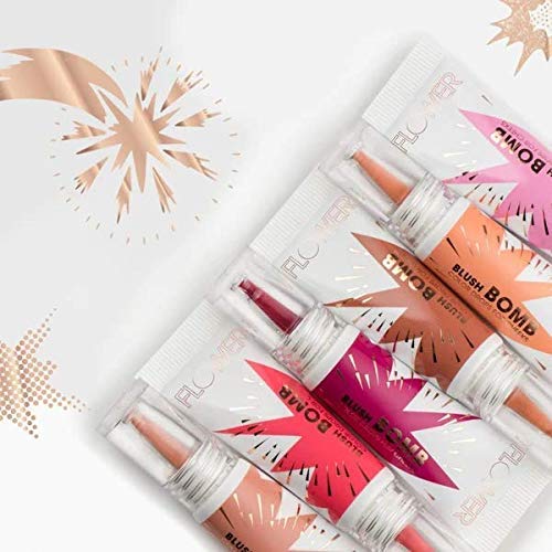 FLOWER Beauty By Drew Barrymore Liquid Blush Makeup Bomb Color Drops -Silky Lightweight Formula + Gel Cream Blush for Chee...