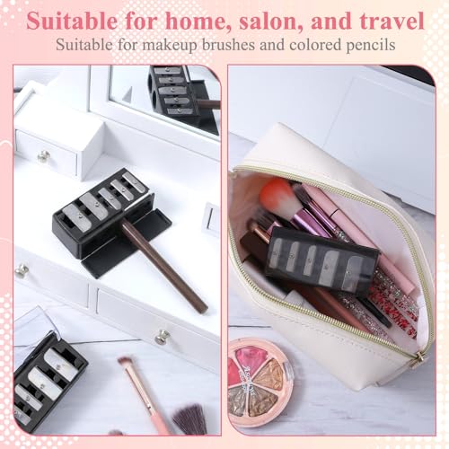 2 Pack Lip Liner Pencil Sharpener 5 Hole Long Point Eye Pencils Sharpener Tool, Cosmetic Makeup Pencil Sharpeners for Eyel...