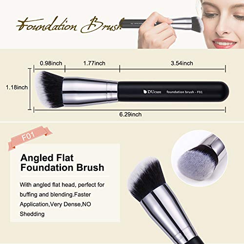 DUcare Makeup Brushes 3Pcs Foundation Contour Bronzer Brush,Concealer Brush,Blusher Powder Brush, Face Kabuki Travel Buffi...