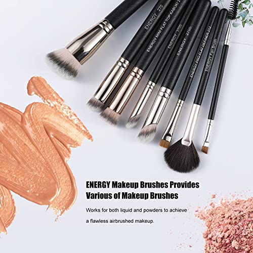 ENERGY Makeup Brushes Premium Synthetic Foundation Powder Concealers Eye Shadows Mascara Eyeliner Brow Fan Blush Makeup Br...