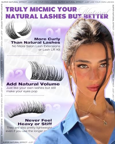 EYDEVRO Wispy Lash Clusters kit Eyelash Clusters Kit Natural Cluster Eyelash Extensions 10-16mm D Curl Cluster Lashes Salo...